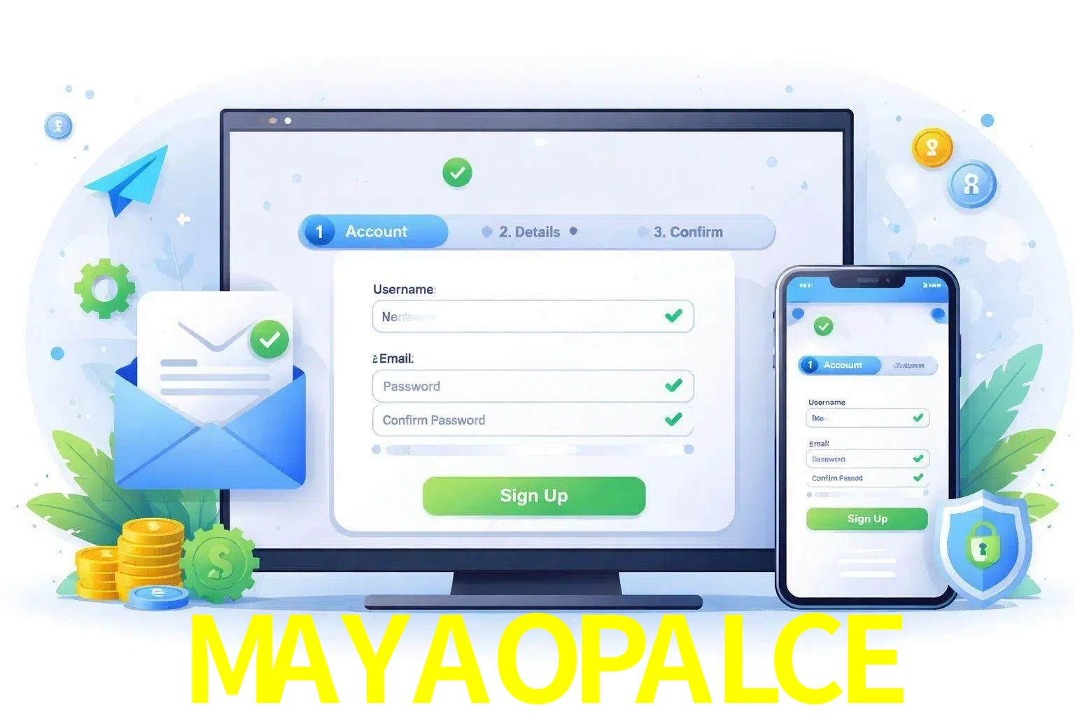 Registro de nuevo usuario y configuración de cuenta MAYAOPALCE
