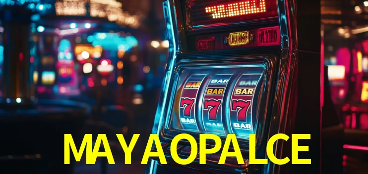 Una escena digital vívida inspirada en casino con MAYAOPALCE mostrado prominentemente, luces brillantes, fichas, cartas y acentos dorados.